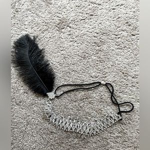 Feather Rhinestone Headband